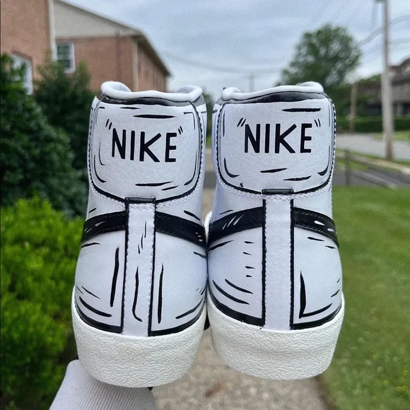 Custom Painted “Cartoon” Nike Blazers High display picture 1